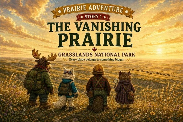 Children exploring Grasslands National Park